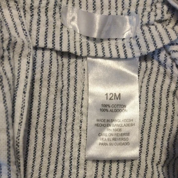 Tahari Kids Overalls - Navy and White Stripes - Picture 3 of 7